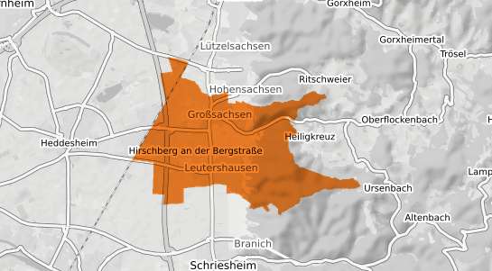Mietspiegelkarte Hirschberg an der Bergstra&szlig;e